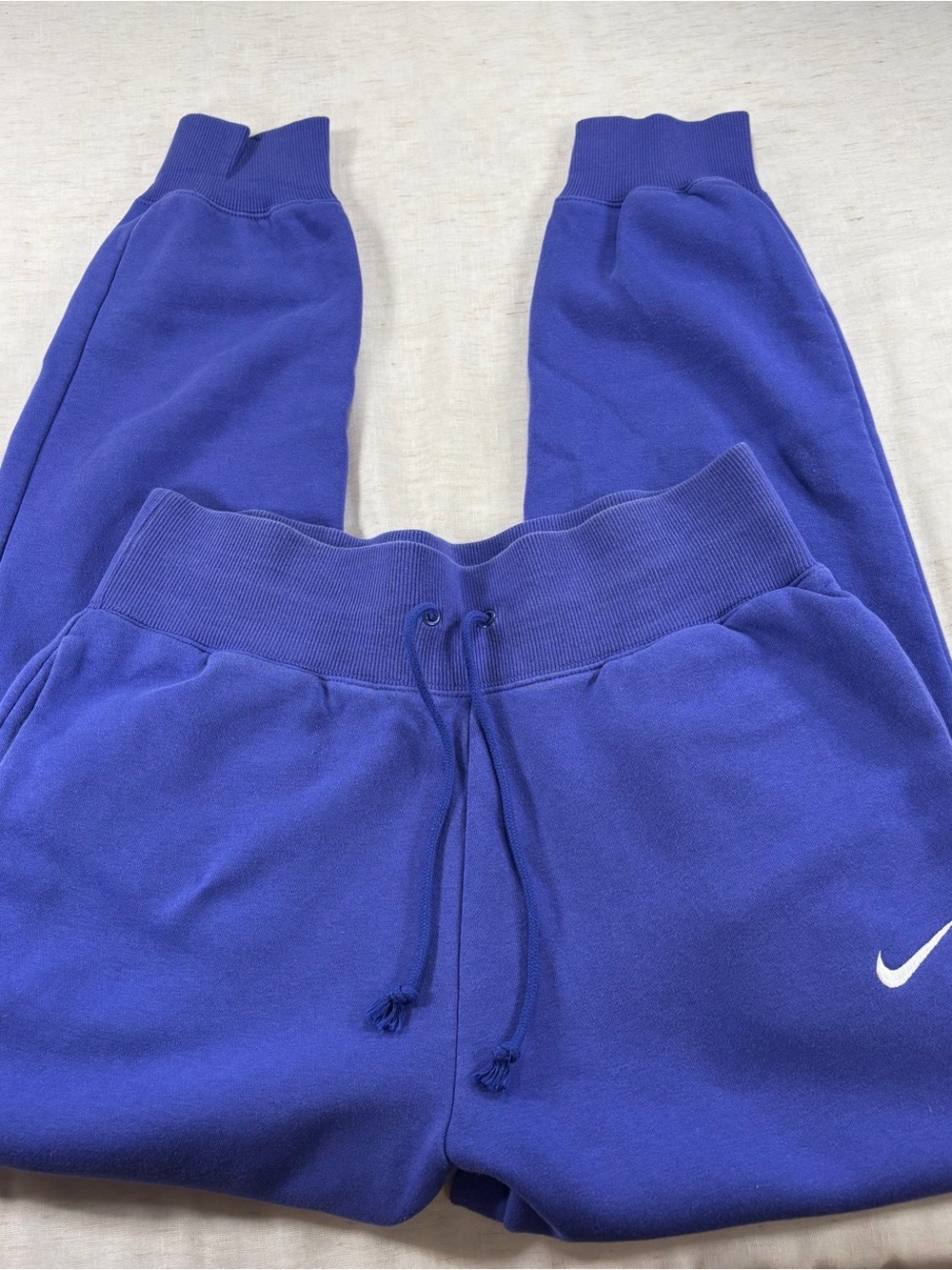 Nike Men’s Blue Fleece Jogger Pants M Drawstring Elastic Waist Tapered
